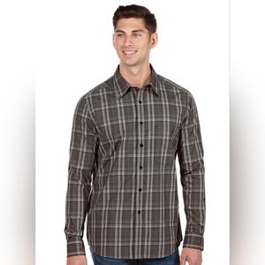 ARROW Strive Men' Ombre Plaid Long Sleeve Woven Shirt SIZE LARGE
